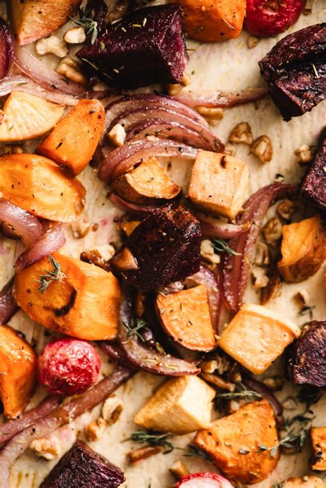 maple-roasted-root-vegetables-with-pecans-and-thyme image