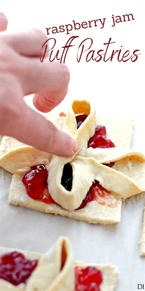raspberry-jam-puff-pastries-recipe-diethood image