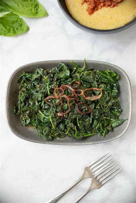 sauted-spinach-with-crispy-shallots-culinary-ginger image