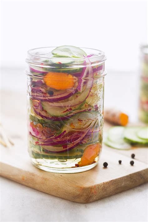 spicy-sweet-pickled-cucumber-recipe-eatwell101 image
