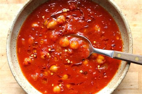 spicy-tomato-and-chickpea-soup-recipe-the-hungry image