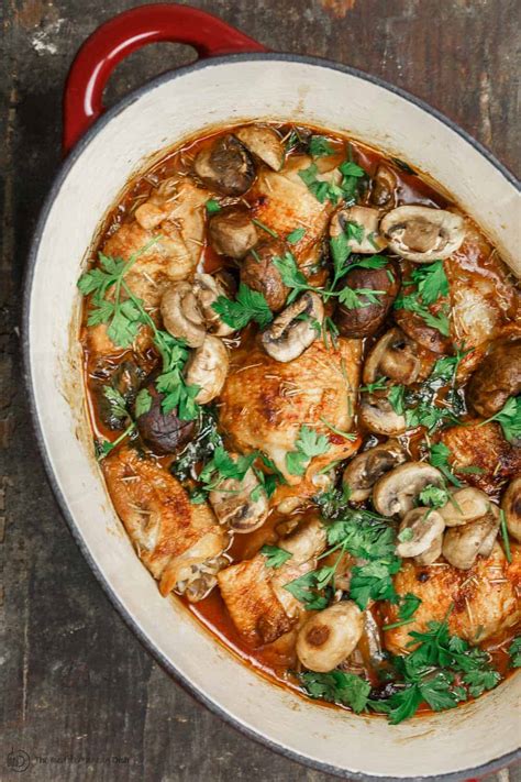 wine-braised-chicken-thighs-with-shallots-and-mushrooms image