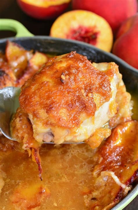 ginger-peach-baked-chicken-thighs-easy-and image