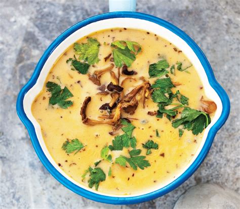 modern-mushrooms-creamy-chanterelle-soup-food image