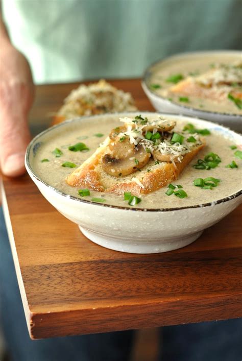creamy-mushroom-brie-soup-with-garlicky-mushroom image