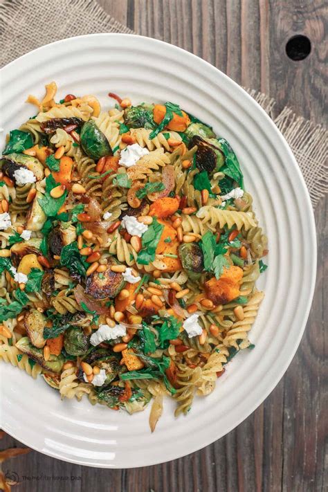 fall-rotini-pasta-w-butternut-squash-and-brussels-sprouts image