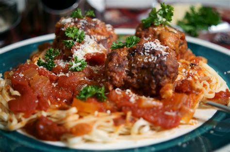 homemade-italian-spaghetti-sauce-with-meatballs image
