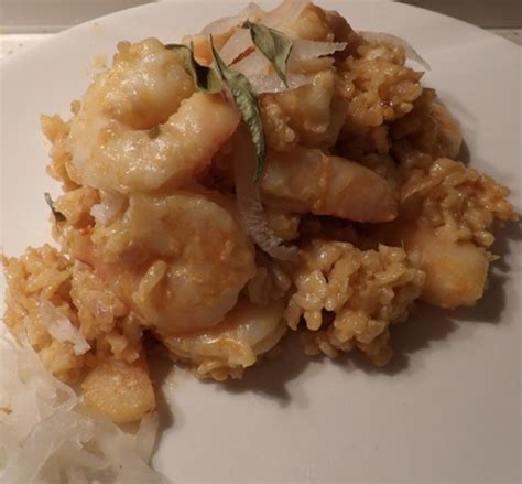 baked-prawn-risotto-with-thai-flavours-and-daikon image