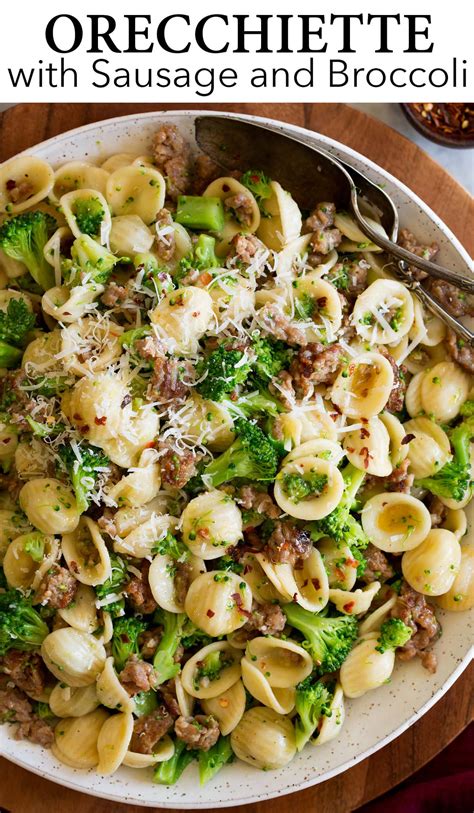 orecchiette-with-sausage-and-broccoli-recipe-cooking image