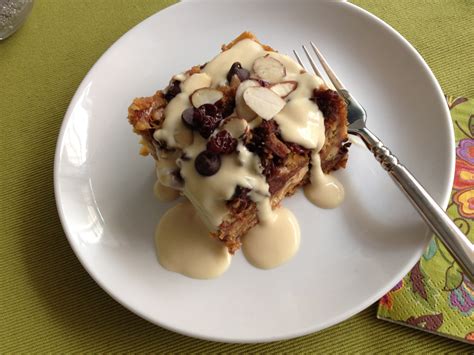 low-carb-carbalose-cherry-almond-bread-pudding image