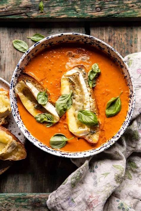 easiest-herby-tomato-soup-with-melted-brie-crostini image