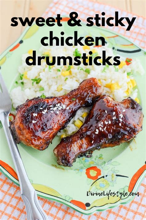 sweet-and-sticky-chicken-drumsticks-recipe-divine image