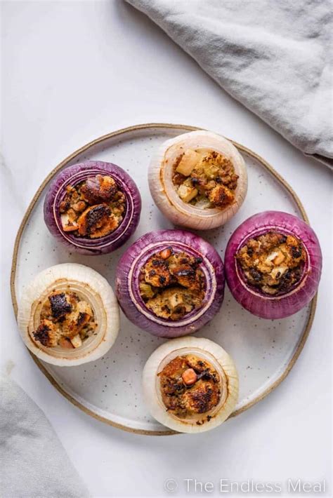 stuffed-onions-with-sausage-stuffing-the-endless-meal image