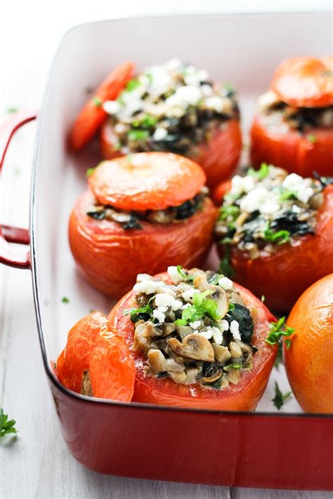 vegetarian-stuffed-tomatoes-with-feta-and-mushrooms image