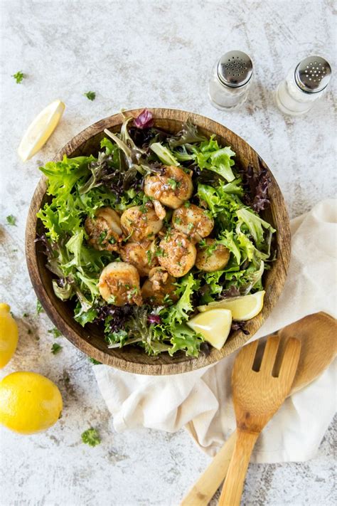 lemon-scallops-over-greens-recipe-girl image