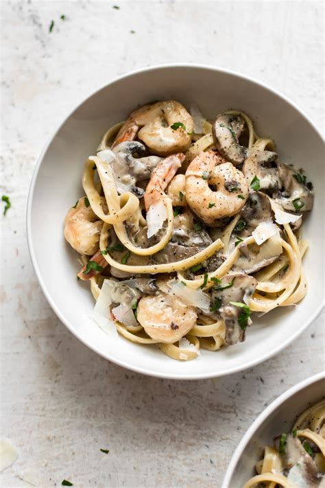 shrimp-and-mushroom-pasta-recipe-salt-lavender image