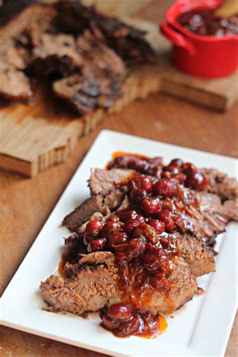 bourbon-and-coffee-braised-brisket-with-cranberry-sauce image