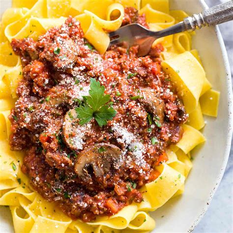 beef-bolognese-sauce-with-pappardelle-pasta-jessica-gavin image