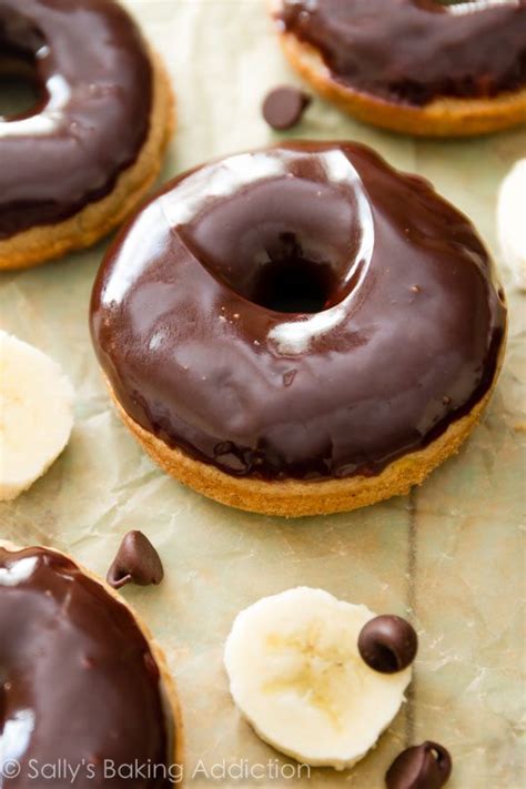 baked-banana-donuts-with-chocolate-glaze-sallys image