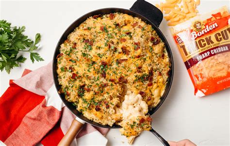 ooey-gooey-baked-cheddar-mac-cheese-with-bacon image