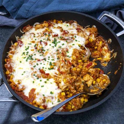 easy-cheesy-mexican-rice-with-chicken-pudge-factor image