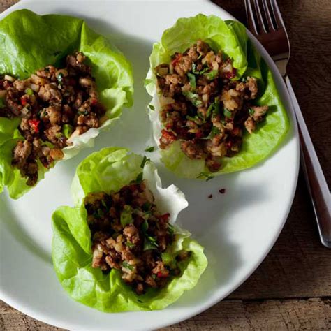 spicy-ginger-pork-in-lettuce-leaves-recipe-food-wine image