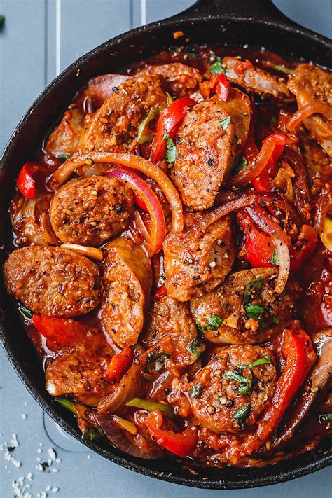 italian-sausage-vegetable-skillet-recipe-eatwell101 image