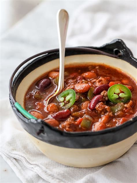 killer-beef-and-three-bean-chili-recipe-foodiecrushcom image