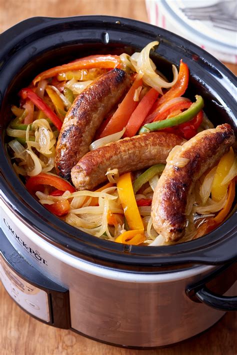 recipe-slow-cooker-sausages-with-peppers-and image