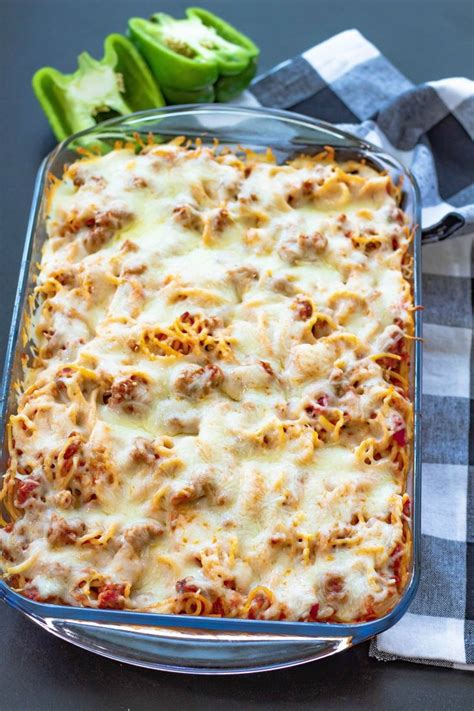 baked-spaghetti-casserole-with-sausage-this-ole-mom image