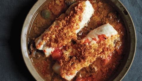 baked-cod-with-crushed-tomatoes-and-green-olives image
