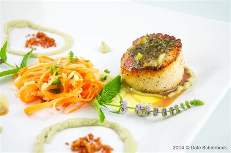 scallops-with-sorrel-butter-with-sweet-pea-and-pancetta image