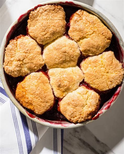 cherry-cobbler-baked-with-easy-one-bowl-biscuit image