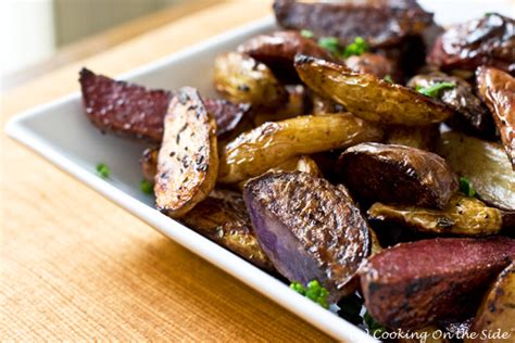 balsamic-roasted-fingerling-potatoes-cooking-on image