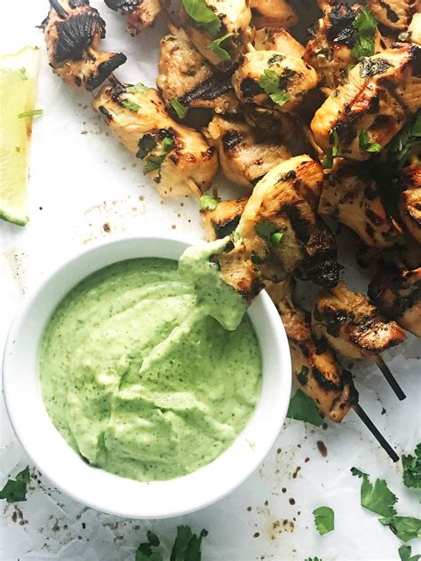 cilantro-lime-grilled-chicken-kabobs-with-avocado image