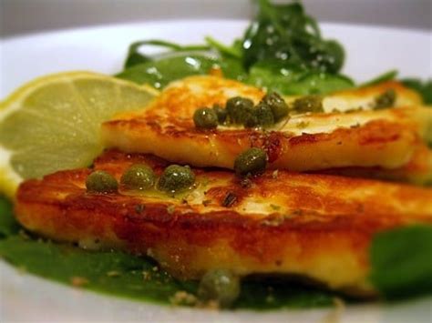 fried-halloumi-cheese-with-lemon-and-caper-vinaigrette image
