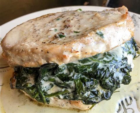 low-carb-creamed-spinach-stuffed-pork-chops image