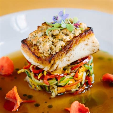 cashew-crusted-halibut-shaved-and-charred-the image