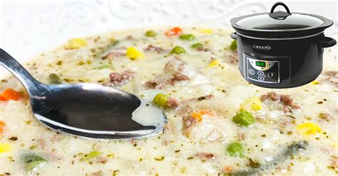 crockpot-creamy-potato-and-ground-beef-soup image