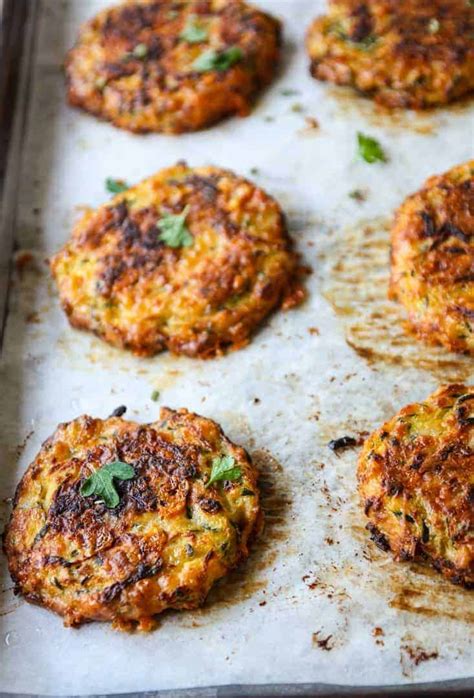 baked-zucchini-fritters-gluten-free-the-food-blog image