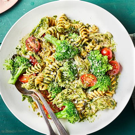 turkey-pesto-broccoli-pasta-recipe-eatingwell image