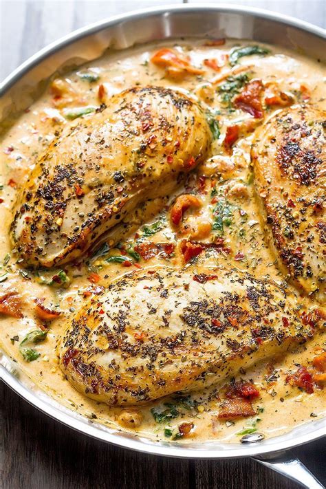 chicken-and-bacon-spinach-in-tomato-mozzarella-cream-sauce image
