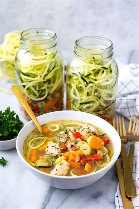 spiralized-zucchini-chicken-noodle-soup-jars-the-girl image