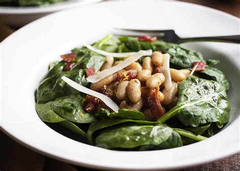 warm-white-bean-bacon-and-spinach-salad image
