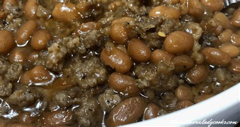 maple-baked-beans-with-sausage-the-southern image