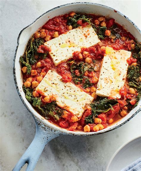 david-tamarkins-baked-feta-with-chickpeas-and-greens image
