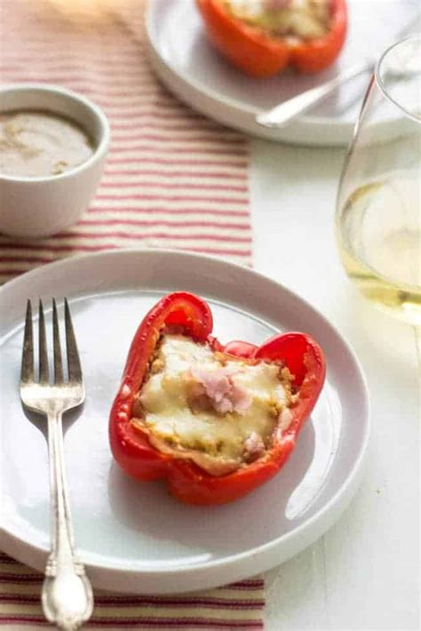 healthy-stuffed-peppers-with-ham-and-cheese-food image