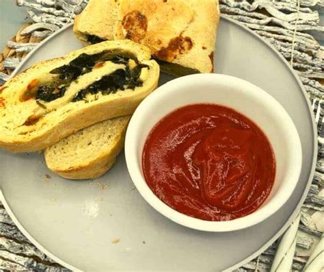 air-fryer-spinach-and-feta-stromboli-fork-to-spoon image