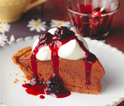 espresso-french-silk-pie-with-blackberry-compote image