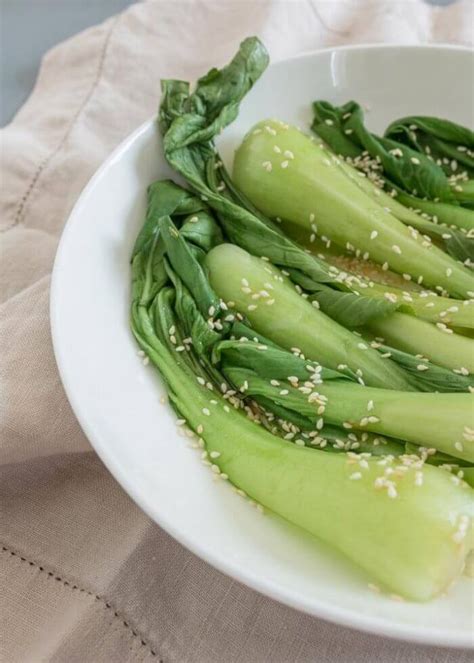 easy-steamed-baby-bok-choy-the-in-fine-balance-food-blog image
